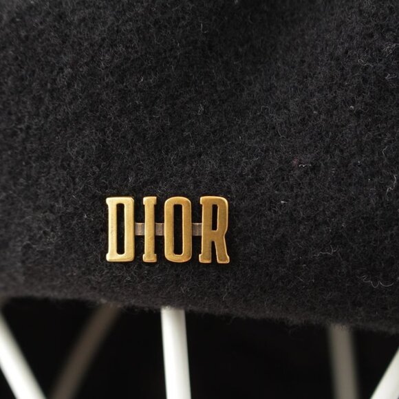 Dior Wool Logo Charm Bee Embroidery Beret Hat 81 Ddr921 G103 Black 57